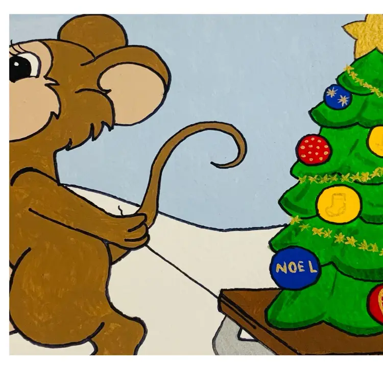 “Mousy Christmas ” Original Art Signed By Artist