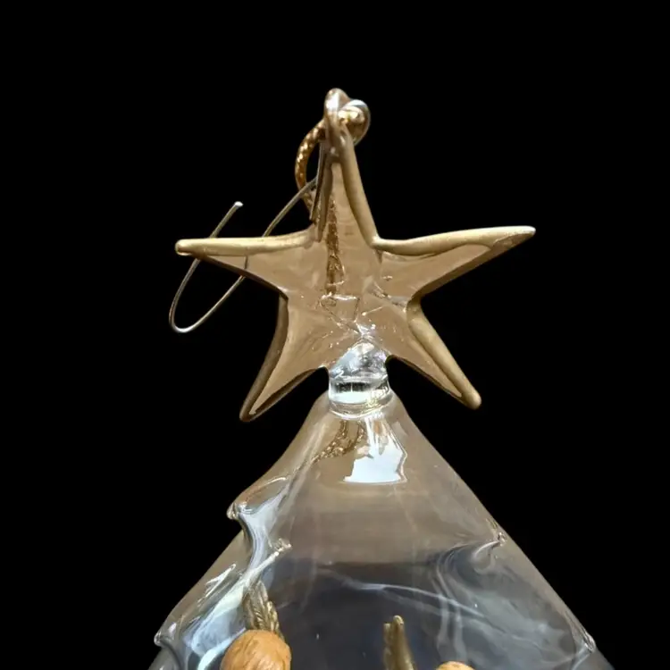 Vintage Fontanini Blown Glass Ornament Angels & Jesus 90th Anniversary - Christmas Decoration