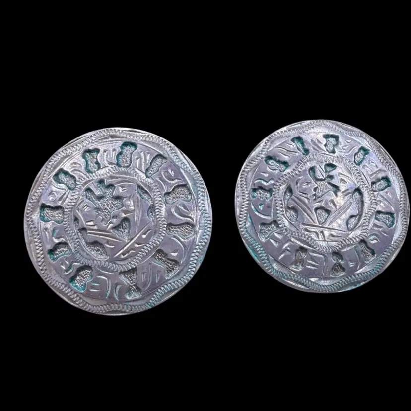 VINTAGE STERLING SILVER 900 GUATEMALA POST  EARRINGS