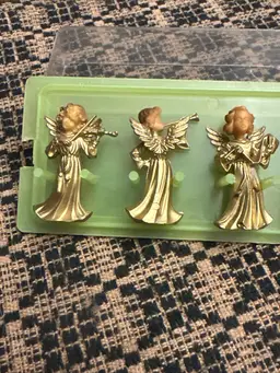 Vintage Mini Gold Angels New In Package 1.5” Tall  Angels-Christmas Germany