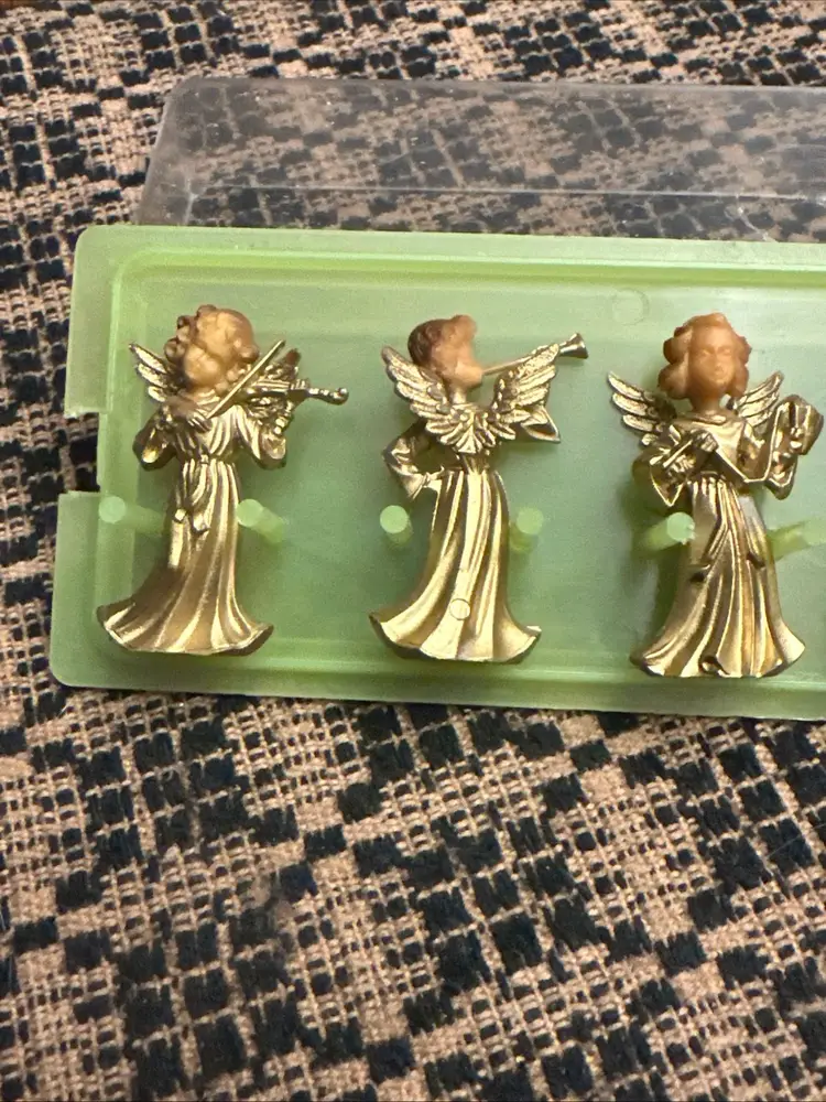 Vintage Mini Gold Angels New In Package 1.5” Tall Angels-Christmas Germany