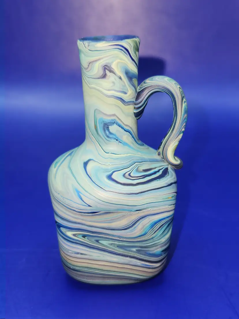 Phoenician Style Art Glass Pitcher Vase