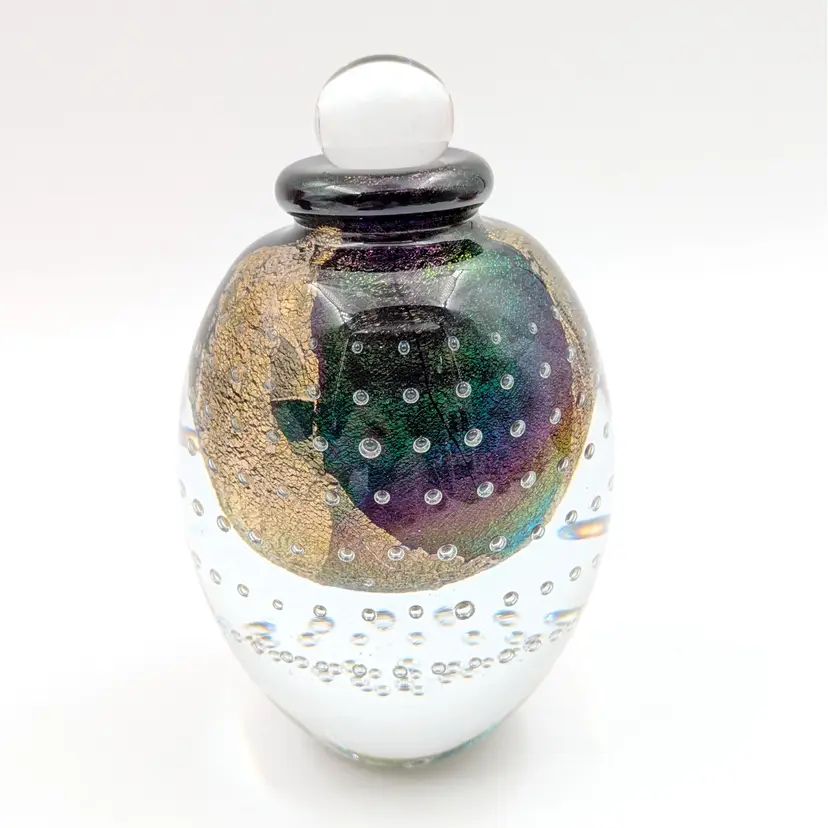 Robert Eickholt Art Glass Large Bubble Perfume Signed