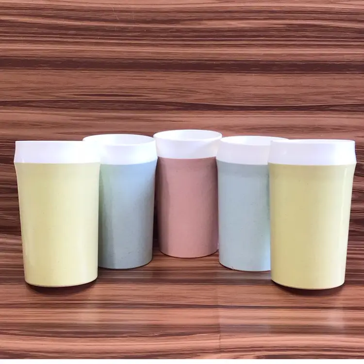 Set Of 5 Vintage NFC Speckled Pastel Insulated Mid Century Modern Tumblers Plastic Cups Glasses
