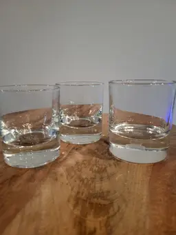 Crown Royal Heavy Weight Base Whiskey Glasses Set of 3 Made in Italy