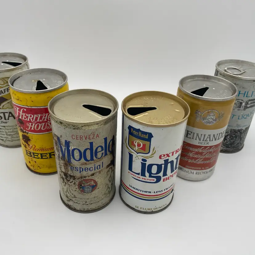 Collectible Beer Can Bundle - Vintage Mixed Brand Six Pack #5