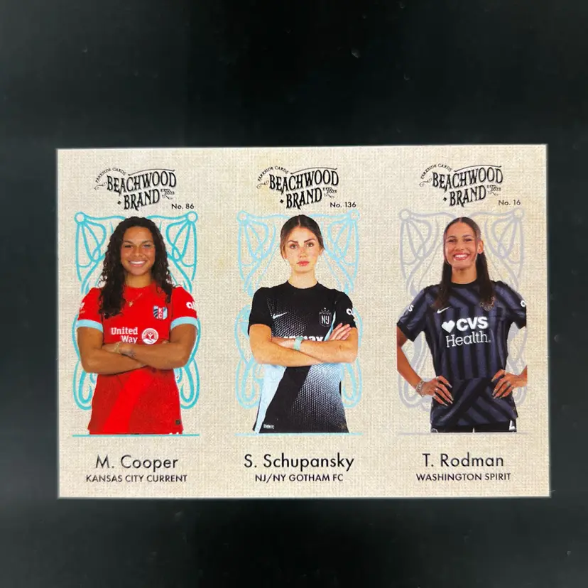 Michelle Cooper & Sarah Schupansky & Trinity Rodman 2025 Parkside NWSL Vol 2 Beachwood Soccer Card