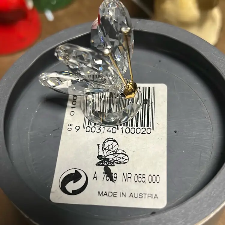 A faceted crystal Butterfly figurine by Swarovski with original packaging. Great Christmas Gift Idea