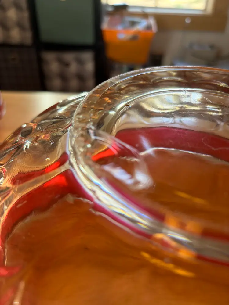 INDIANA GLASS CRANBERRY PUNCH BOWL SET WITH 12 CUPS