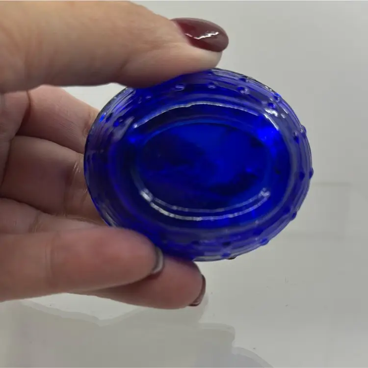 Mini Bunny On Nest Cobalt Blue Salt Dip Trinket Candy Dish