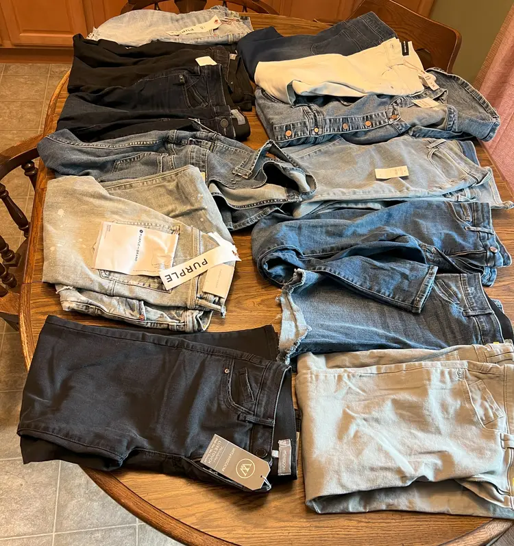 Salvage Denim Material for Quilts/Crafts/Patches...