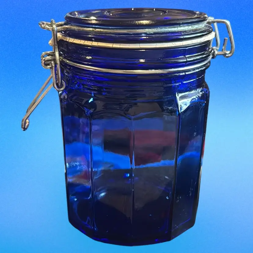 Cobalt Blue Glass Canister