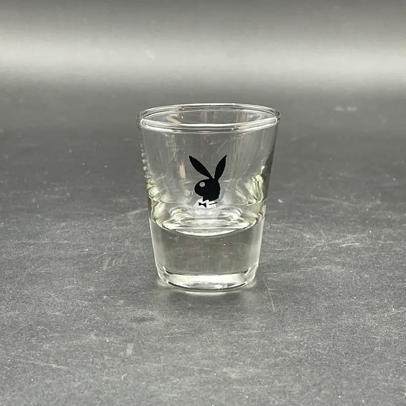 Playboy Bunny Shot Glass Vintage Barware Retro Glassware Black Rabbit