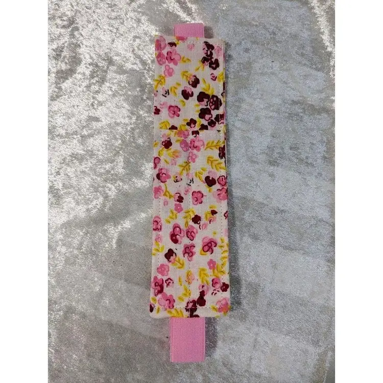 Pen or Pencil Holder Bookmark, Handmade - Pink Floral