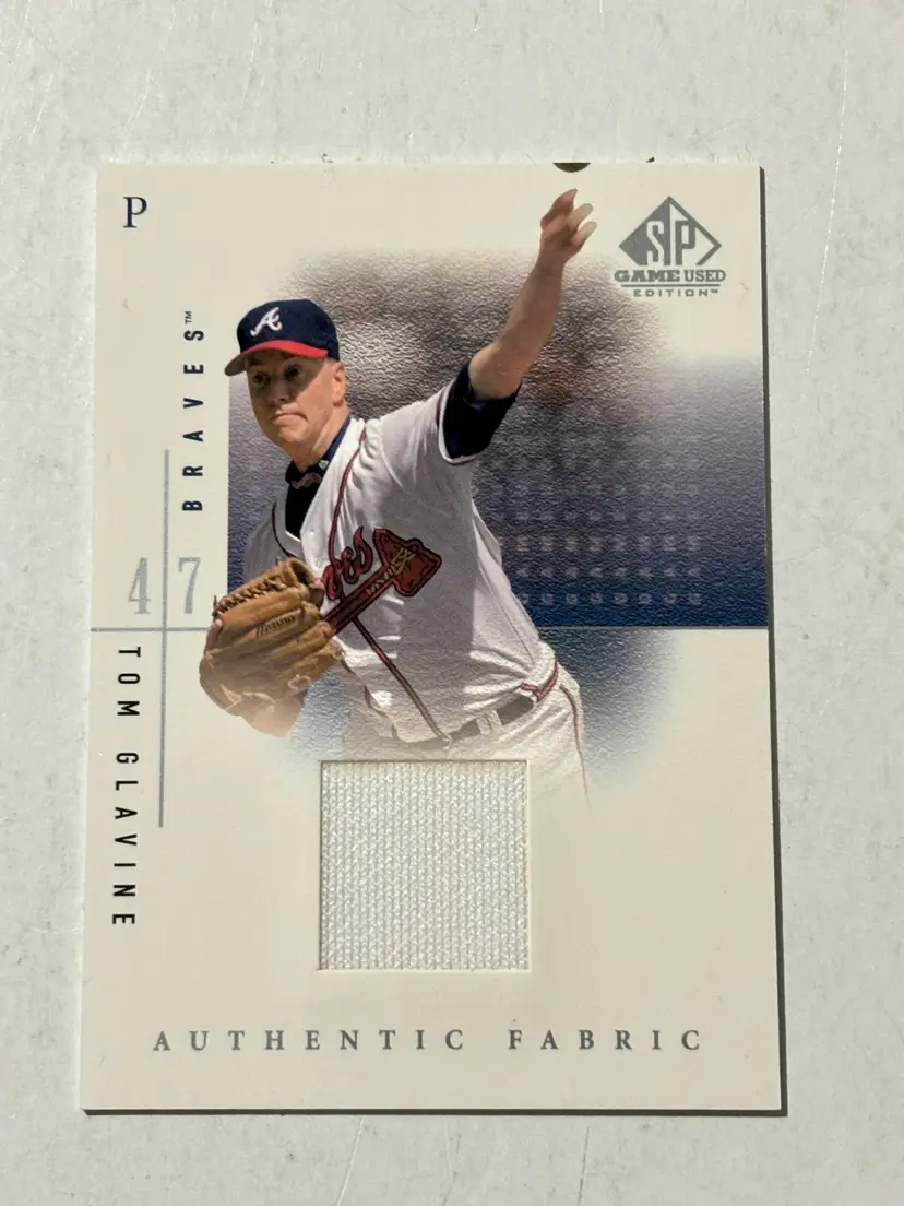 2001 SP Game Used # ToG Tom Glavin, Atlanta Braves, Authentic Fabric Jersey Card