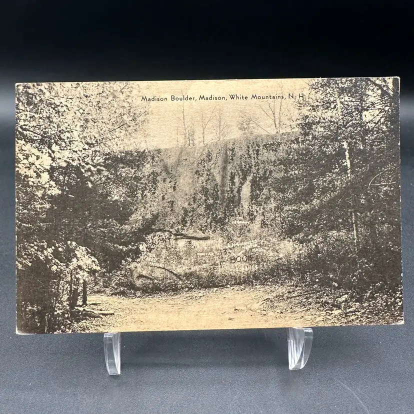 Antique “Madison Boulder” White Mts New Hampshire Postcard, Unused