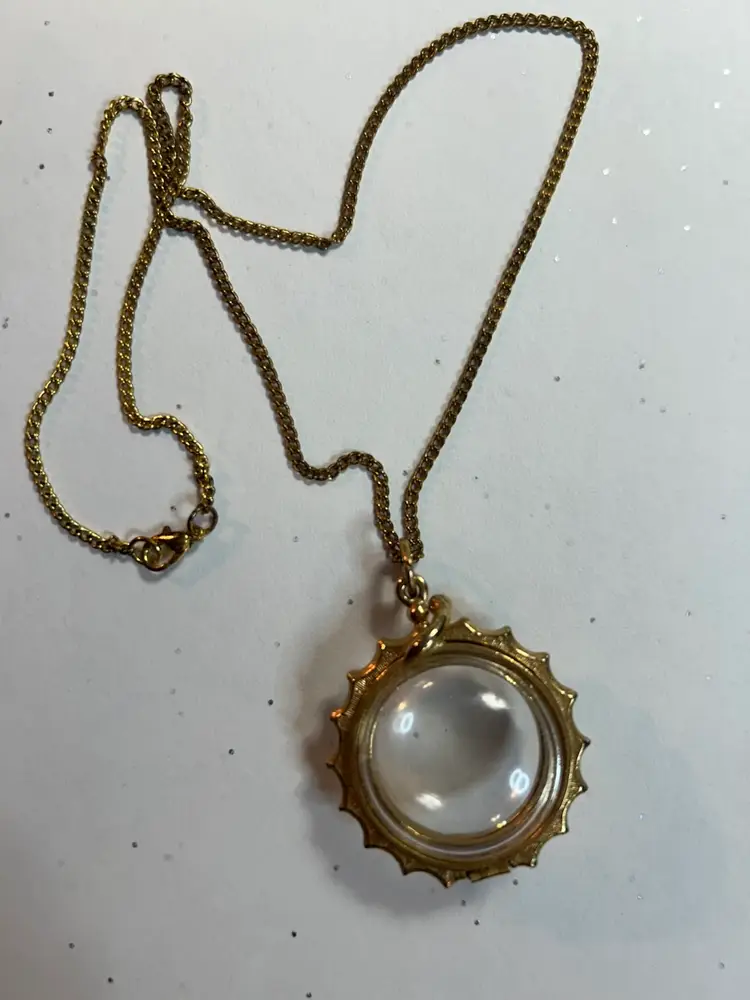 Vintage Gold Toned Bubble Locket Necklace