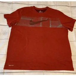Nike Dri-Fit Swoosh Logo Graphic T-shirt Mens Size XXL 2XL Red  CJ9160-657