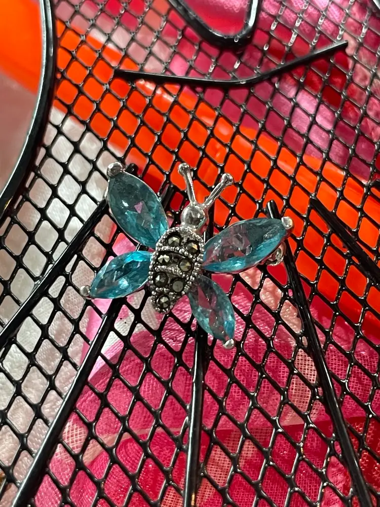 Vintage Rhinestone Butterfly Brooch