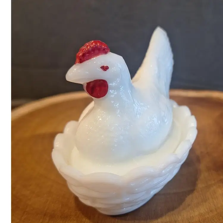 Milk Glass Hen On Nest