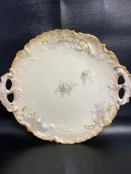 Antique Limoges France Hand Painted Cake Plate