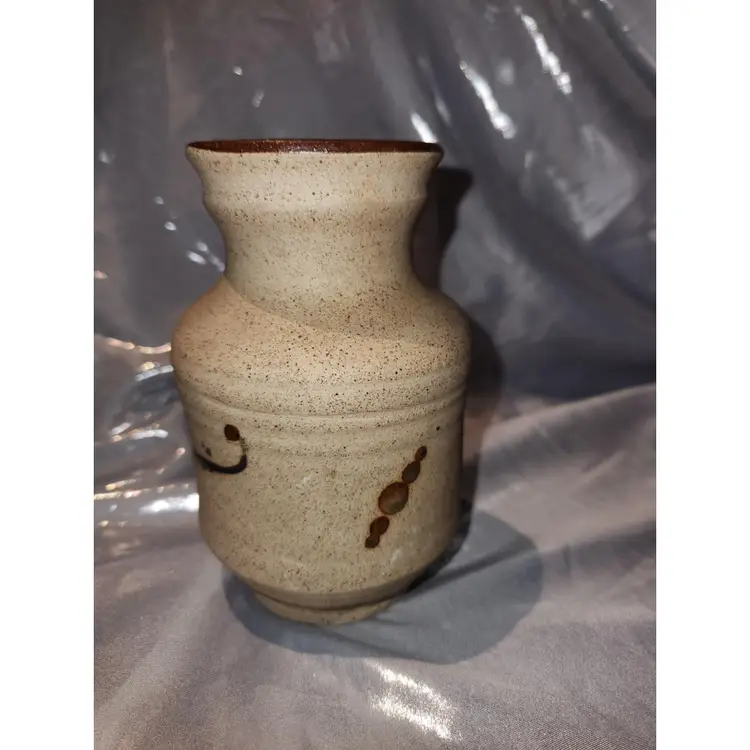 Mexican Tonala Flower Design  Vase  - signed
