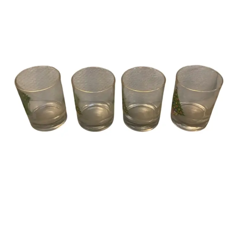 Christmas Cocktail Glasses 3 1/4 X 4 1/8 Inches