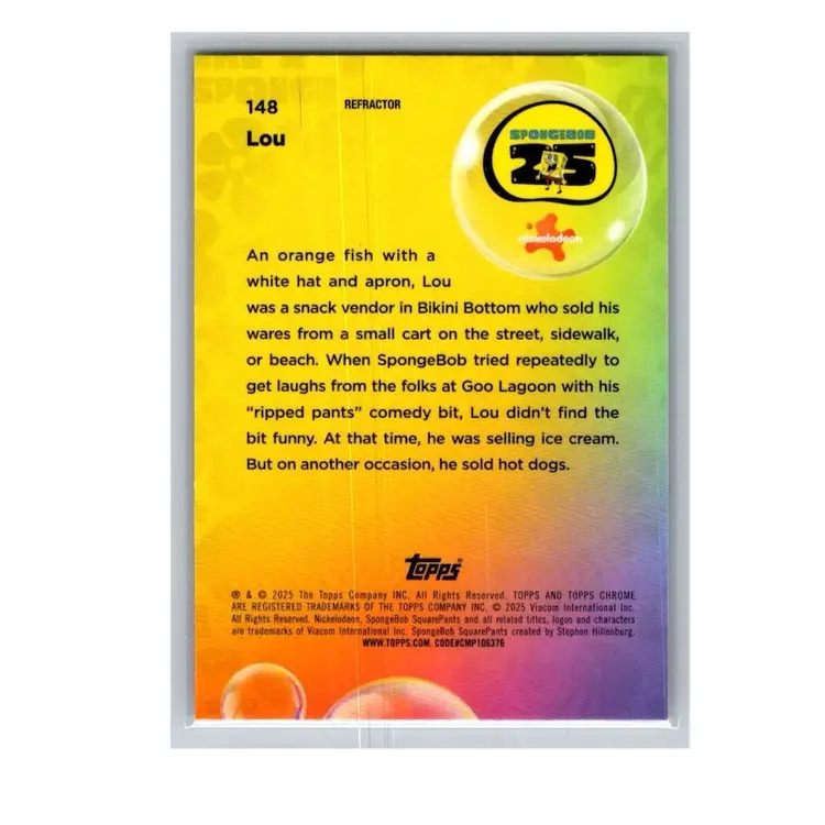 Lou 2025 Topps Chrome SpongeBob Refractor #148
