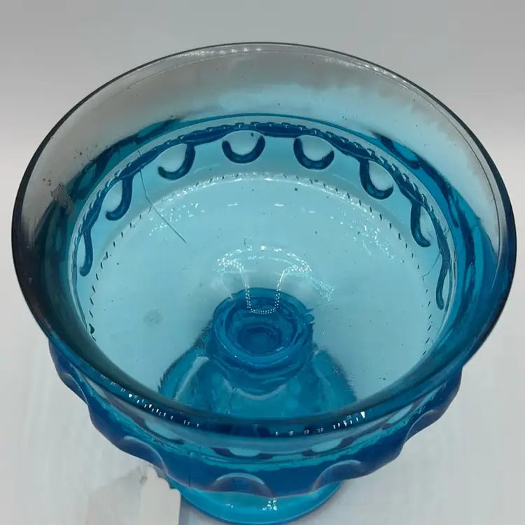 Stunning Horizon Blue Indiana Glass Compote