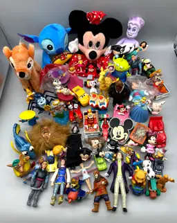 Disney Character Figurines Lot & Plush Toy Collection 66 Piece Stitch Donald