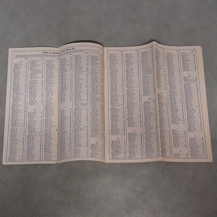 Santa Fe Railroad Passenger Timetable 1962 February March April Issue