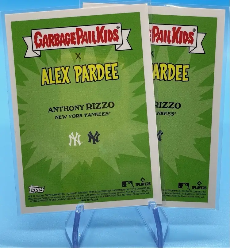 2022 Topps GPK X Alex PARDEE #14a Rippin’ Rizzo/#14b Anthony Calamity NY Yankees