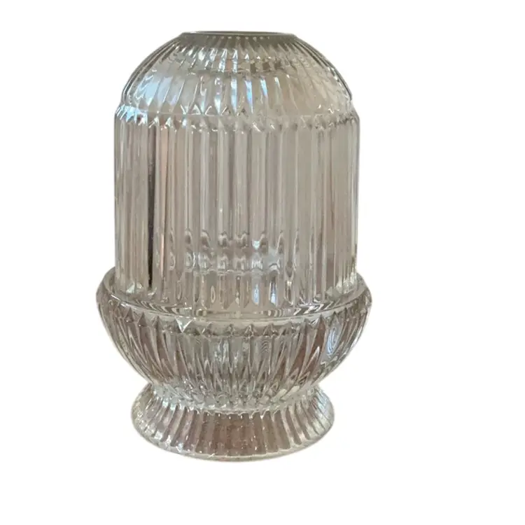 Homco Clear Ribbed Glass Fairy Lamp