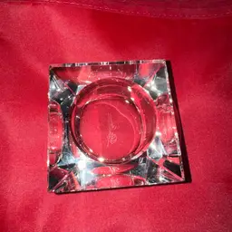 Oleg Cassini Crystal Bauhaus Clear Square Votive Candle Holder w/ Box