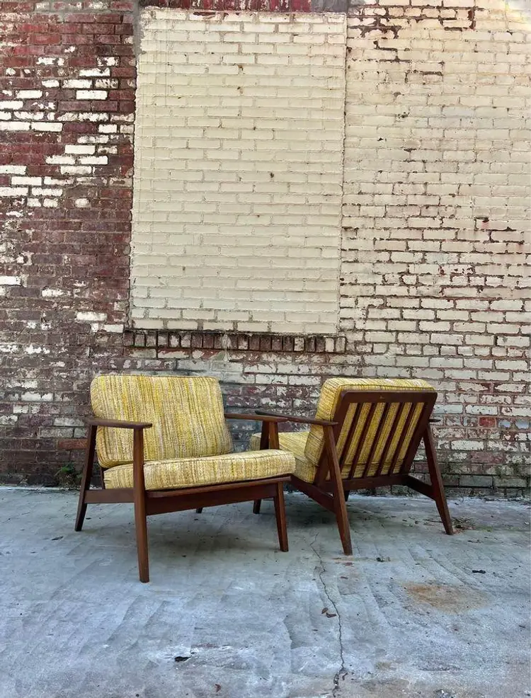 Mid-Century Walnut Armchairs PAIR