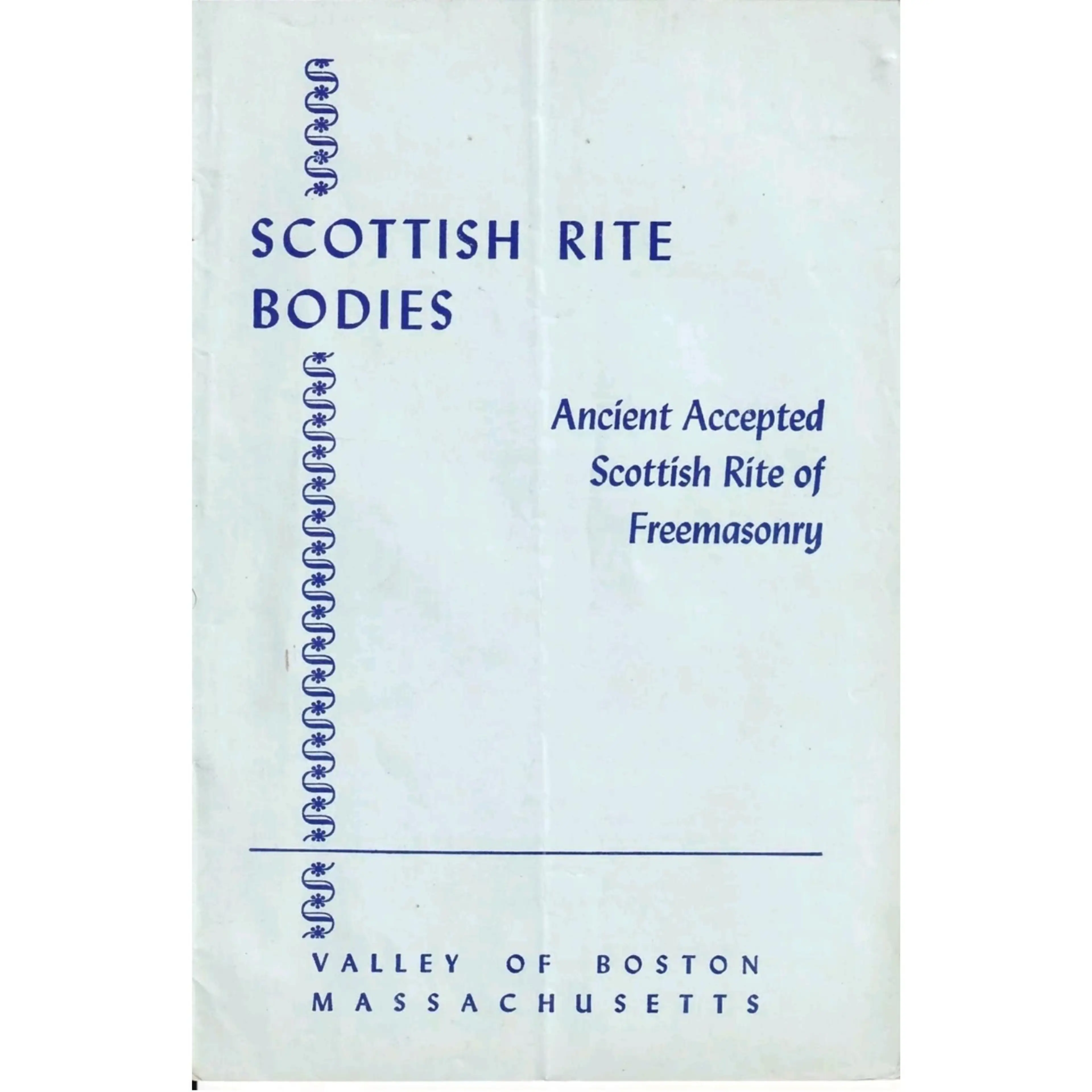 Scottish Rite Bodies Boston Massachusetts 1966 Freemasonry Brochure