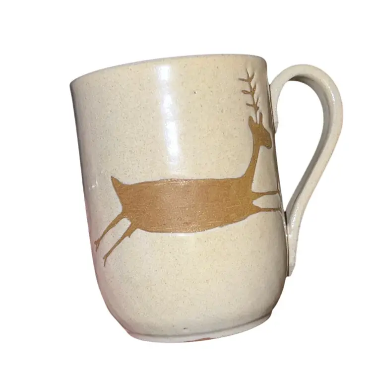 Brazil Studio Pottery Mug Reindeer Design