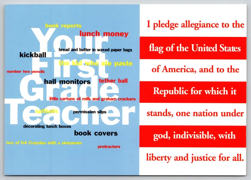 Postcard Your First Grade Teacher- I Pledge Allegiance United States Flag- 12274

Do Your Remember Nostalgia Picture Book Advertisement