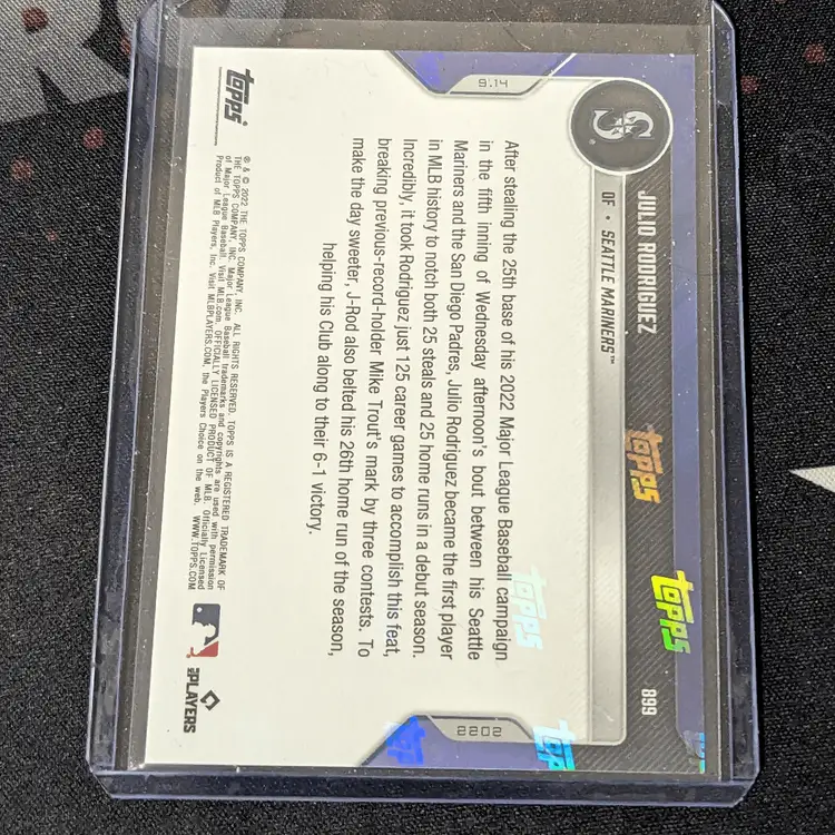 2022 Topps Now #899 Julio Rodriguez Baseball Card - Seattle Mariners c-80