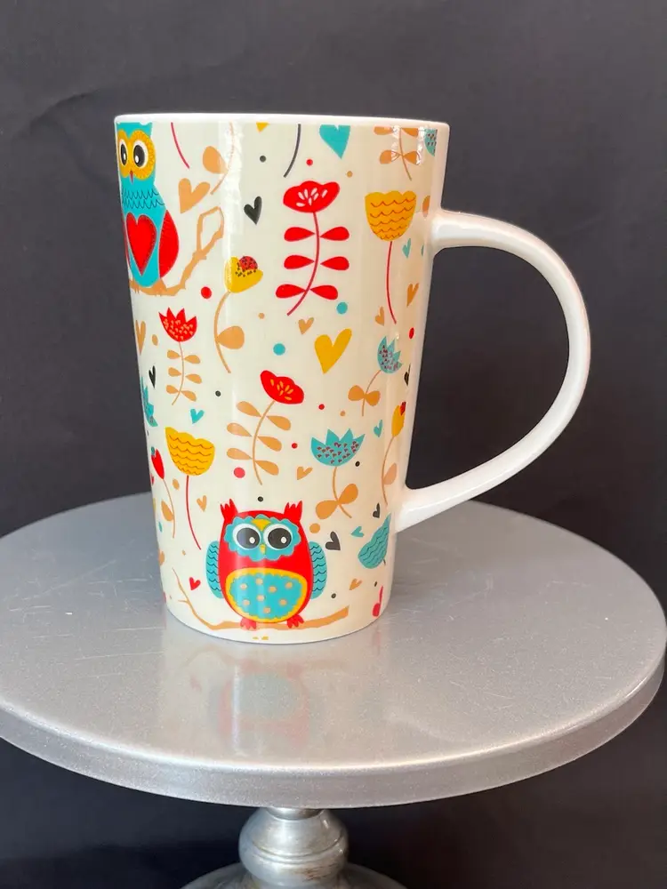 Owls/Flowers/Hearts Cafe latte Mug
