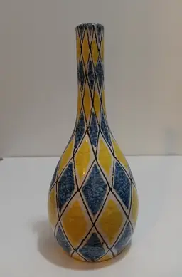 Italian Harlequin Ceramic Vase