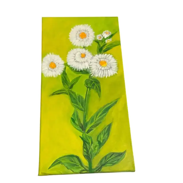 “Wild White Desert Aster🏜️ Happy Birthday July🌼 ❤️ Hand Painted White Wild Chamomile Aster Flowers 🌺 For FFF Bloomin Florals With Lupe