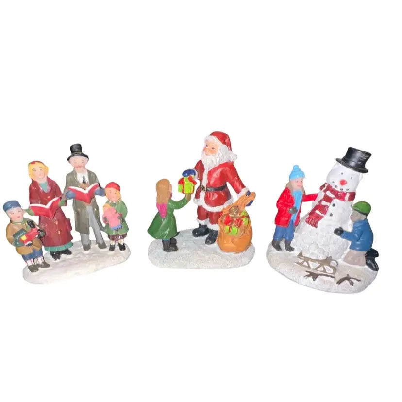 Christmas Village People Figurines Set Of 3