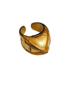 Rare Vintage 1980s Rare Donna Karen Matte Gold Poison Ring (A9432)