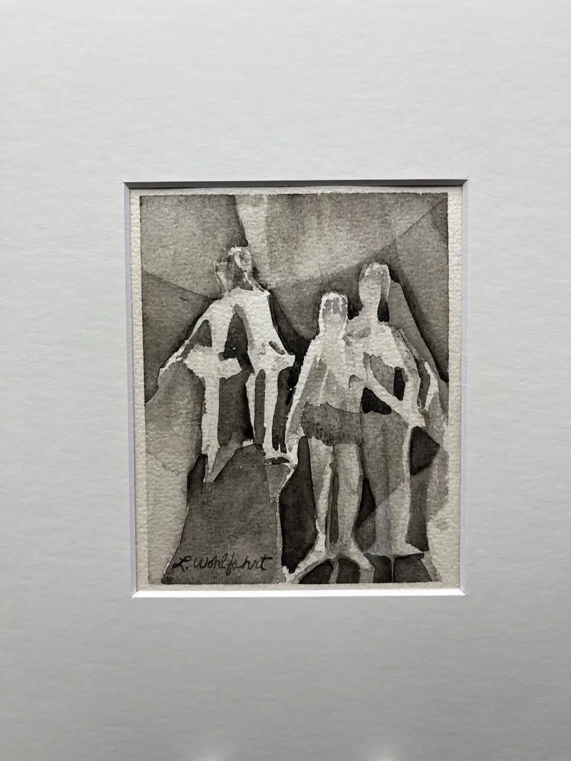 “Class” Black & White Monochrome Abstract Watercolor Painting By Lynda S Wohlfahrt