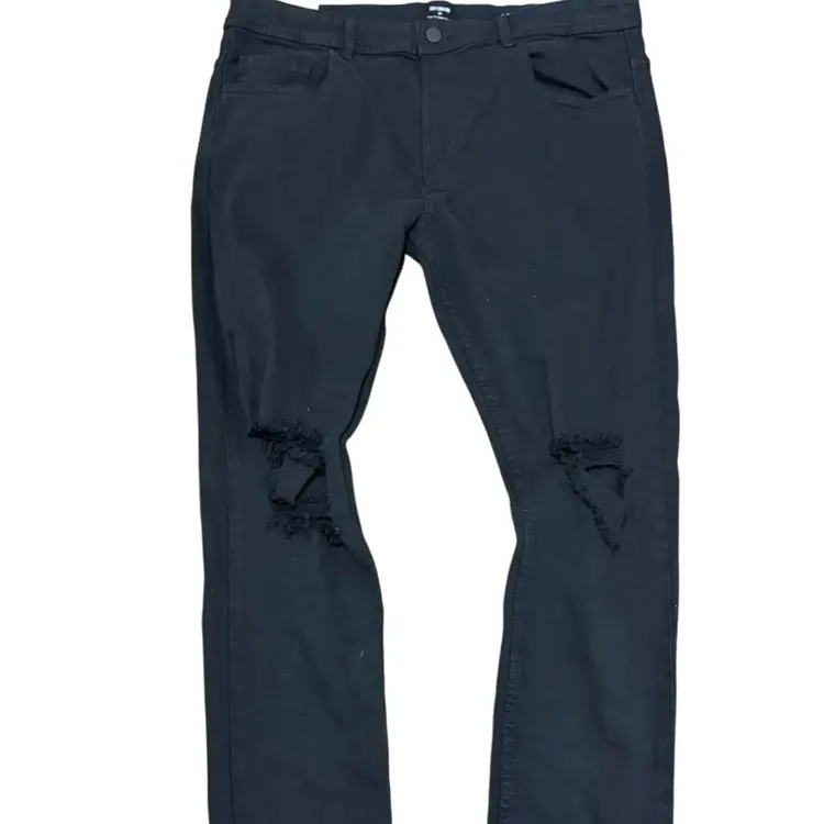 New-$49.99  black distressed skinny jeans,36-33