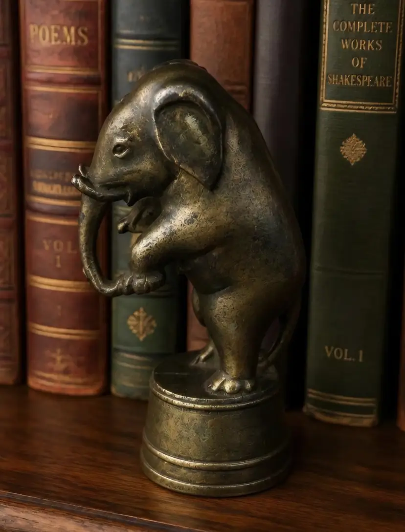 Antique AC Williams Cast Iron Elephant on Tub Still Coin Bank Circus 1920s Ohio