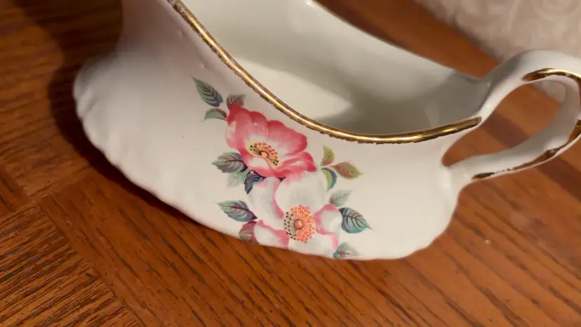 Vintage Pink Dogwood Gravy Boat