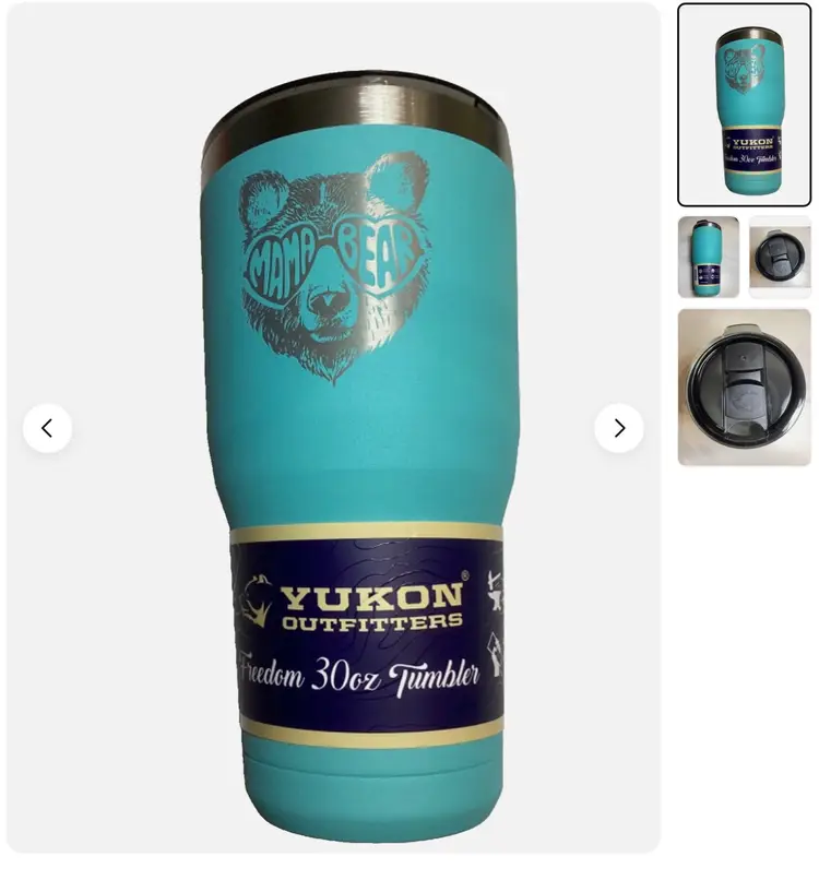 YUKON Outiftters Freedom 30oz Stainless Tumbler Mama Bear Cup Christmas Gift