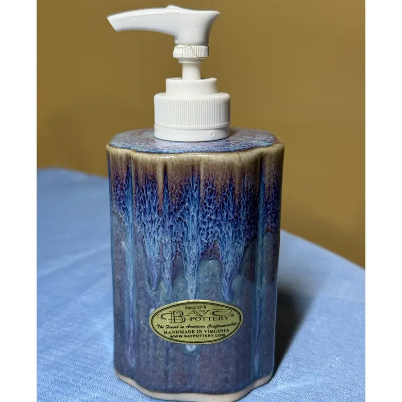 Bay Pottery Lotion or Soap Dispenser - Blue Purple Glaze